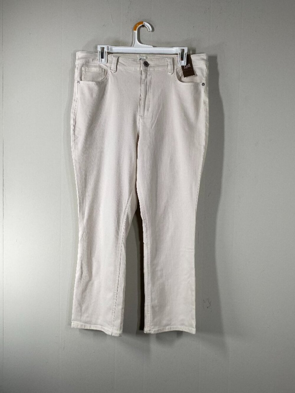 J Jill Demi Boot Cut Ankle Jeans Women's 14 High Rise Light Barley White NWT